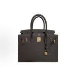 HERMES Birkin 30 Gold buckle platinum handbag 30 Women\'s Edition 46 Ebene ebony color